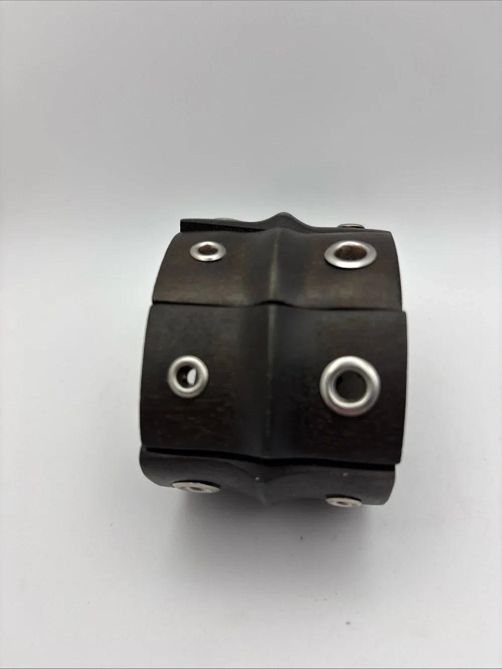 Black Wood Grommet Panel Bracelet for Men